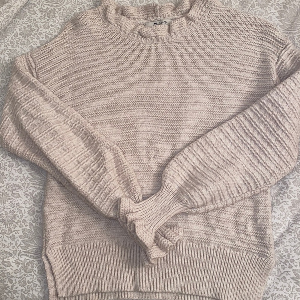 Madewell Ruffle Sweater w/ Balloon Sleeves